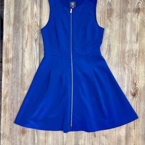 Vince Camuto Vibrant Blue Zip-Front Mini Dress (size 10)